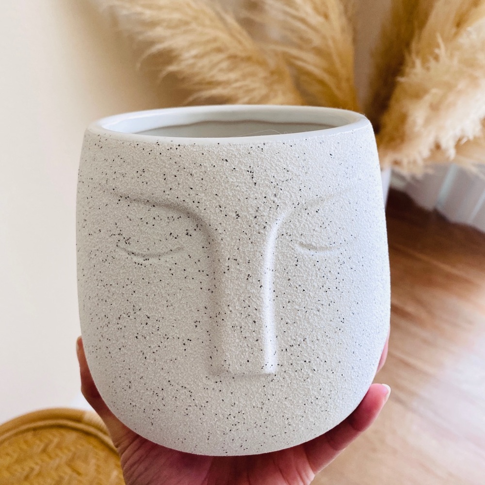 Handcrafted Modern Ceramic Speckled Face Vase